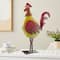 27.75" Red, Yellow & Black Textured Metal Rooster Garden Sculpture